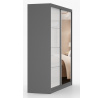 Šatní skříň MULTI 35 - 183 cm, Šedá/Bílý Lesk