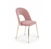 Jídelní židle K385, Světle růžová/Zlatá
