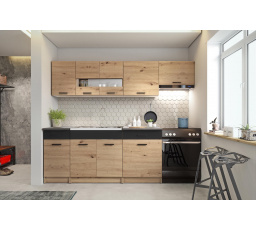 Kuchyňská linka ALINA 240, Dub Artisan/Černý mat
