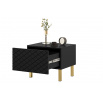 Sada nočních stolků Scalia II 50 1SZ 2 ks, černý mat / zlaté nohy