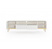 TV komoda Nicole, bílá matná / zlaté nohy