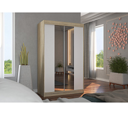 Posuvná skříň se zrcadlem MARVIN 120 Sonoma+Bílá