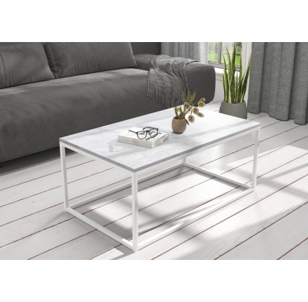 Konferenční stolek NARISA 100x60 Bílý+Beton