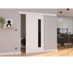 Posuvné dveře na stěnu GELA 76 White+Black Lacobel