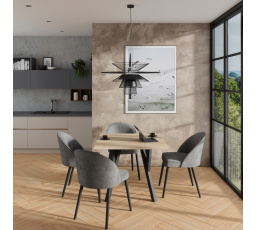 Sada stolu s židlemi RODOS 84 Sonoma+Černá