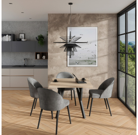 Sada stolu s židlemi RODOS 84 Sonoma+Černá