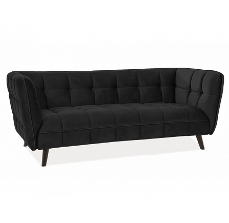 Pohovka CASTELLO 3 Velvet, černý Bluvel 19/wenge Pohovka CASTELLO 3 Velvet, černý Bluvel 19/wenge