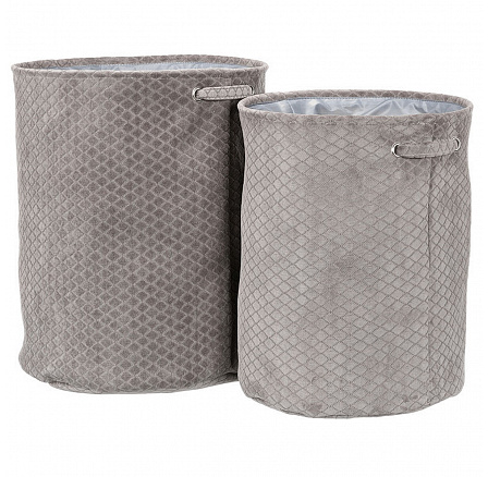 Koš prádelní - látkový, polyester, šedý, cena za sadu 2 ks Koš prádelní - látkový, polyester, šedý, cena za sadu 2 ks