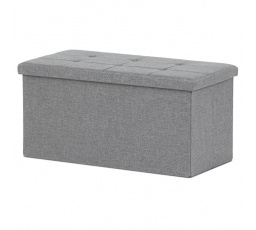 Taburet s úložným prostorem, šedá, jemně hrubá látka, TAB-462 GREY2
