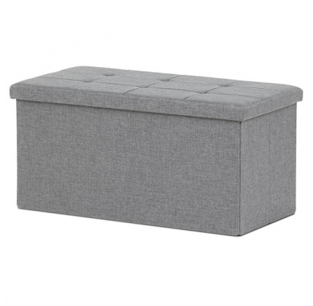 Taburet s úložným prostorem, šedá, jemně hrubá látka, TAB-462 GREY2