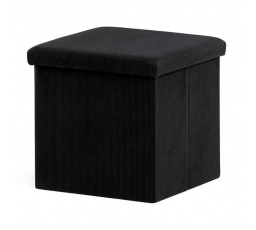 Taburet s úložným prostorem, černá, manšestrová látka, TAB-471 BK6