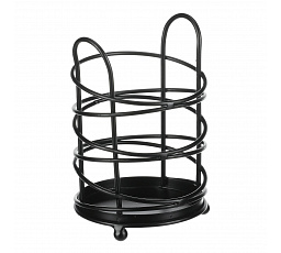 Stojan kuchyňský - kulatý, kov, černý