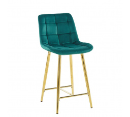 Barová židle H1-FX, zelená / zlatá