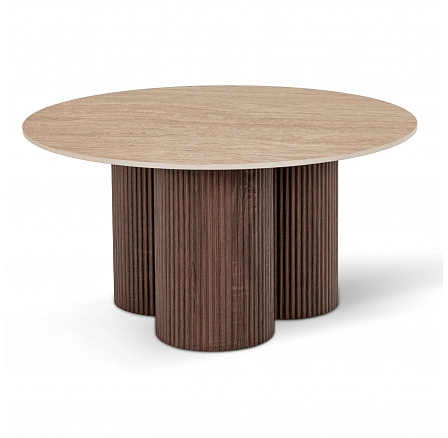 Stůl CARTAGENA 80 cm Travertin/Ořech