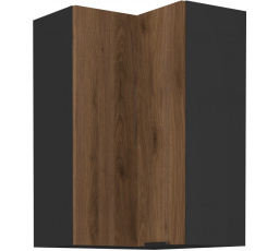 Horní rohová skřínka MONZA - 60 x 60 GN-90 2F (90°), Černá mat/Ořech