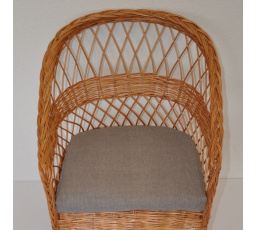 Polstr na křeslo z vrbového proutí - látka šedý melír