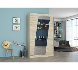 Posuvná skříň se zrcadlem TEXAS 120 Sonoma+Sonoma