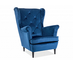 Křeslo LADY Velvet, modrý Bluvel 86/wenge