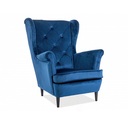 Křeslo LADY Velvet, modrý Bluvel 86/wenge