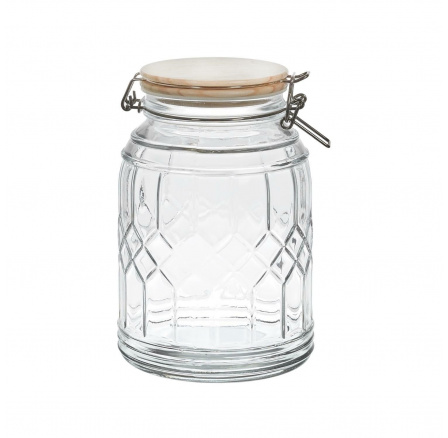 Sklenice na skladování s bambusovým víkem 1,8l