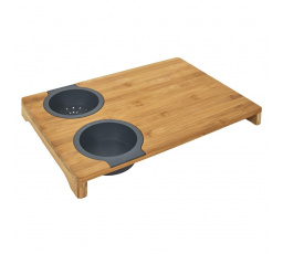 Prkénko na krájení s miskou a sítkem