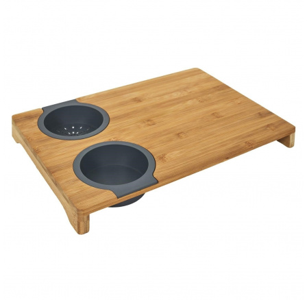 Prkénko na krájení s miskou a sítkem