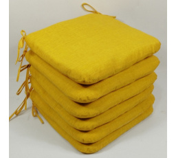 Sedák 40x40 cm látka žlutý melír - set 6 kusů