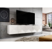 Skříňka tv závěsná Asha 200 cm - Bílý lesk