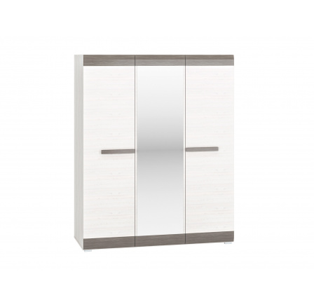 Šatní skříň BLANCO 27, Borovice sněhová/šedá