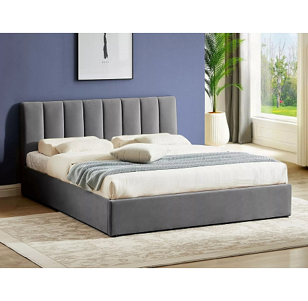 Postel s úložným prostorem MONTREAL Velvet, 140x200 cm, šedý Aksamit 192
