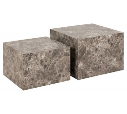 Sada 2 konferenčních stolků Dice mramor hnědý