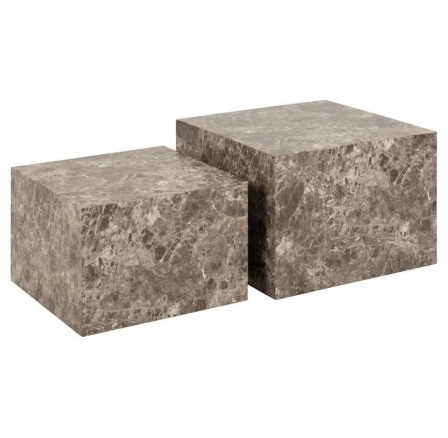 Sada 2 konferenčních stolků Dice mramor hnědý