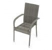 Zahradní židle, kov, polyratan, šedá, AZC-S2114 GREY