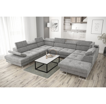 Rohová sedací souprava GALAXY MAX I s funkcí spaní 280x350x225 - šedá , levá
