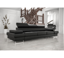 Pohovka GALAXY III 300 cm přírodní kůže - černá kůže