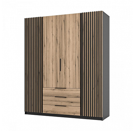 Skříň Keny IV - černá/dub evoke