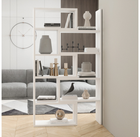 Regál KARMELO Bílý+Bílý