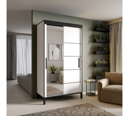 Posuvná skříň BELL-M 120 Bílá+Černá