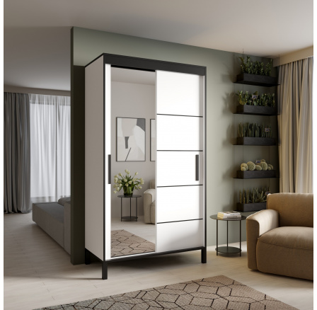 Posuvná skříň BELL-M 120 Bílá+Černá Posuvná skříň BELL-M 120 Bílá+Černá