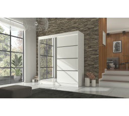 Posuvná skříň se zrcadlem GILTON 200 Bílá+Bílá