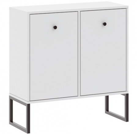 Komoda LINEA 2D, Bílá/Černá