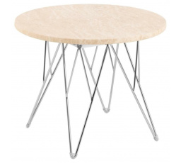 Konferenční stolek Prunus 55 cm travertin/ chrom