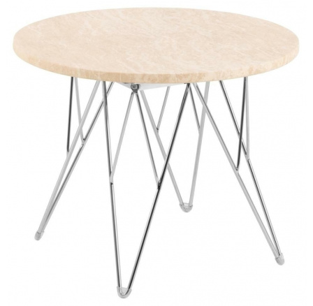 Konferenční stolek Prunus 55 cm travertin/ chrom