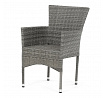 Zahradní židle, kov, polyratan, šedá, AZC-S2118 GREY