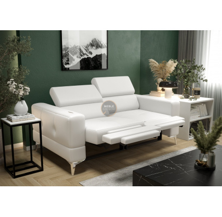 Sofa TOSCANIA II , relax 185 cm přírodní kůže - bílá kůže