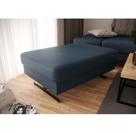 Taburet  EMPORIO 100x70 cm přírodní kůže - Modrá kůže