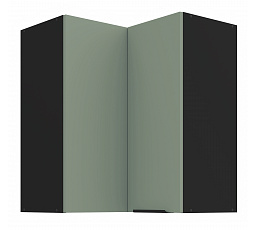 Horní rohová skříňka ARIA - 60x60 GN-72 2F (90°), Černá/Aquamarine