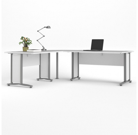 Rohový psací stůl OFFICE 80400/72, Bílá/světle šedá Rohový psací stůl OFFICE 80400/72, Bílá/světle šedá