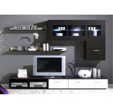 Obývací stěna LOGO I - wenge-bílá Obývací stěna LOGO I - wenge-bílá