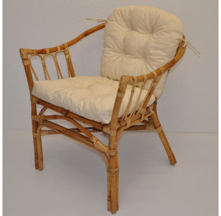 Ratanové křeslo Subaliu - polstr béžový melír Ratanové křeslo Subaliu - polstr béžový melír